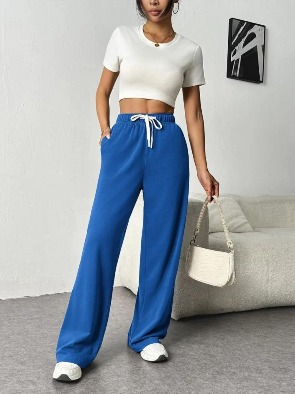 High-Waisted Wide Leg Sweatpants for Women | Comfy Baggy Lounge Pants